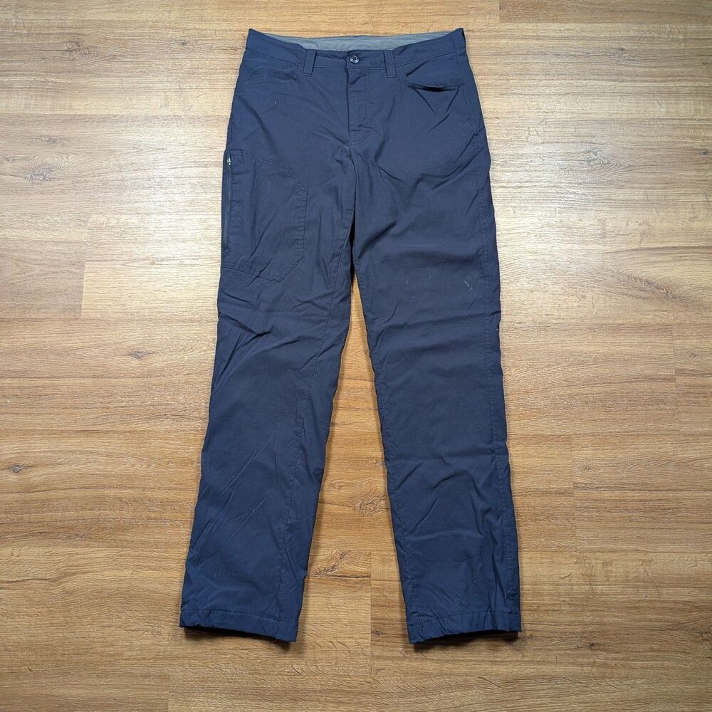 Eddie Bauer Fleece Lined Tech Pants Men’s 32x32(31) Blue Stretch Outdoor Hiking